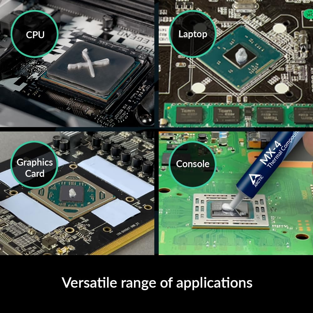 ARCTIC MX-4 (4 g) - Premium Performance Thermal Paste for All Processors (CPU, GPU - PC, PS4, Xbox), Very high Thermal Conductivity, Long Durability, Safe Application, Non-Conductive, Non-capacitive