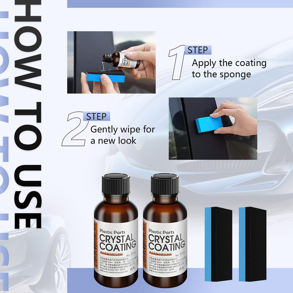 Acssart Plating Refurbishing Agent, Crystal Coating for Car Plastic Parts,Car Plastic Plating Refurbishing Agent,Nano Coating Agent,Cars Plastics Restorer for DIY, Automotive, 30ml(3pcs)