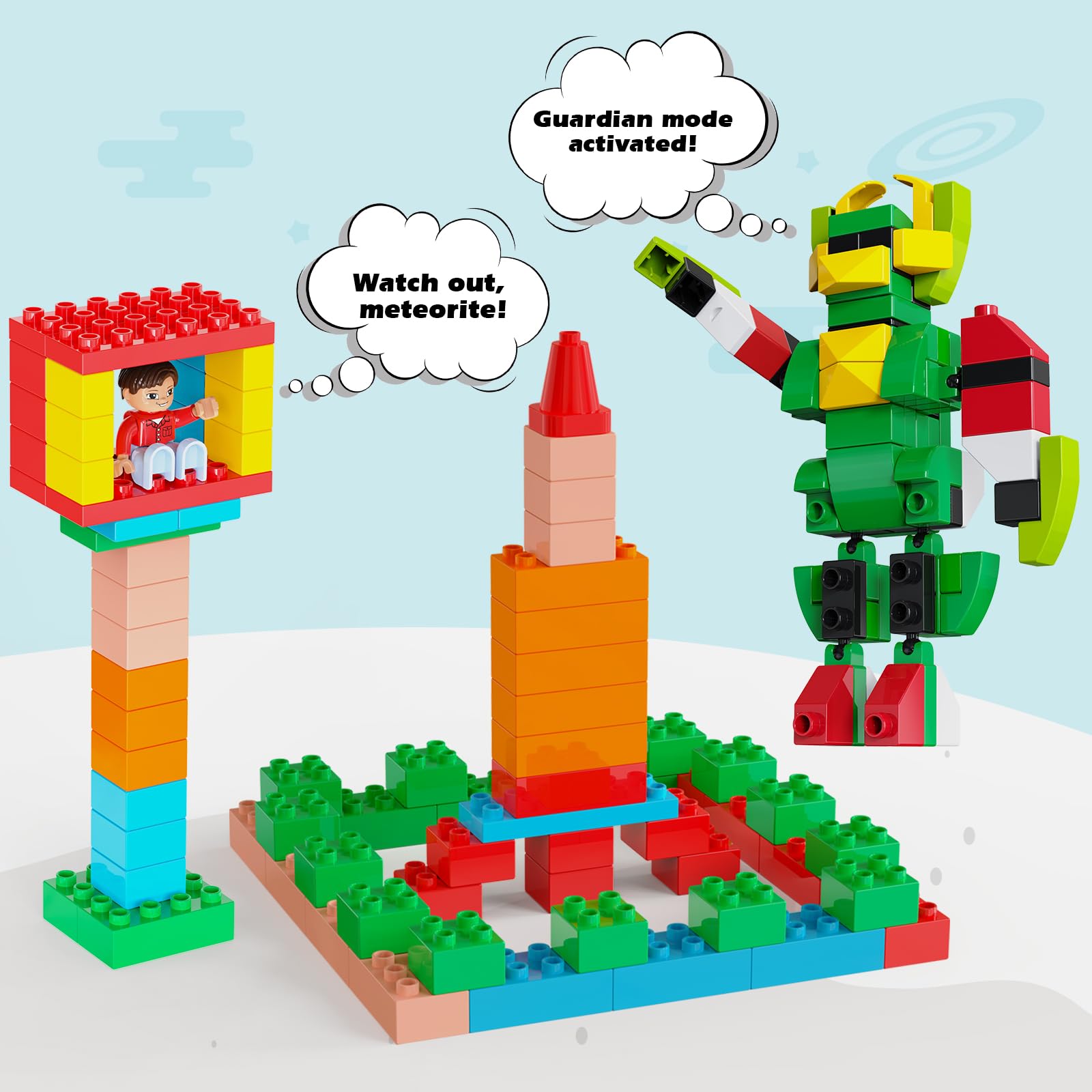 Building Blocks for Kids Ages 3-8| 8-Color Building Bricks for Toddlers Development, Creativity, and Motor Skills| 209-piece Toy Building Sets for Ideal Christmas/Birthday Gifts for Boys & Girls