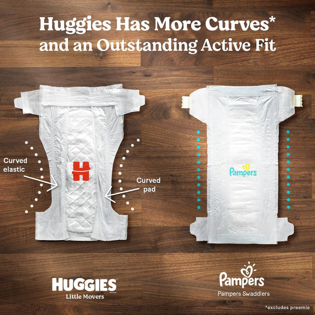 Huggies Size 3 Diapers, Little Movers Baby Diapers, Size 3 (16-28 lbs), 168 Count (6 Packs of 28), Packaging May Vary