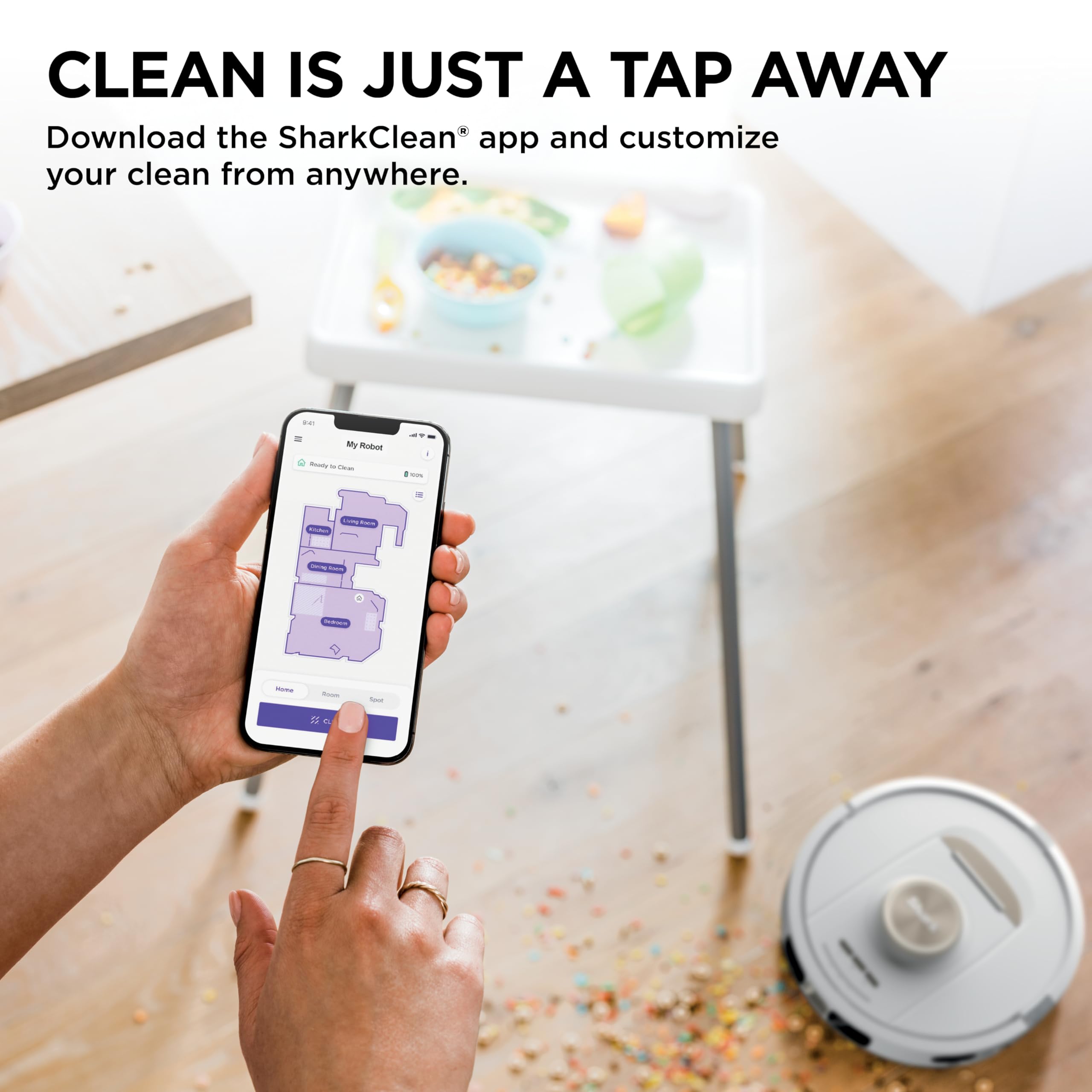 Shark Stratos 2-in-1 Robot Vacuum & Mop with 25+ Hands-Free Features & NeverTouch Self-Cleaning Base, Precision Mapping, Autolift Technology, HEPA Filtration, Edge Detect, White, RV2720ZE