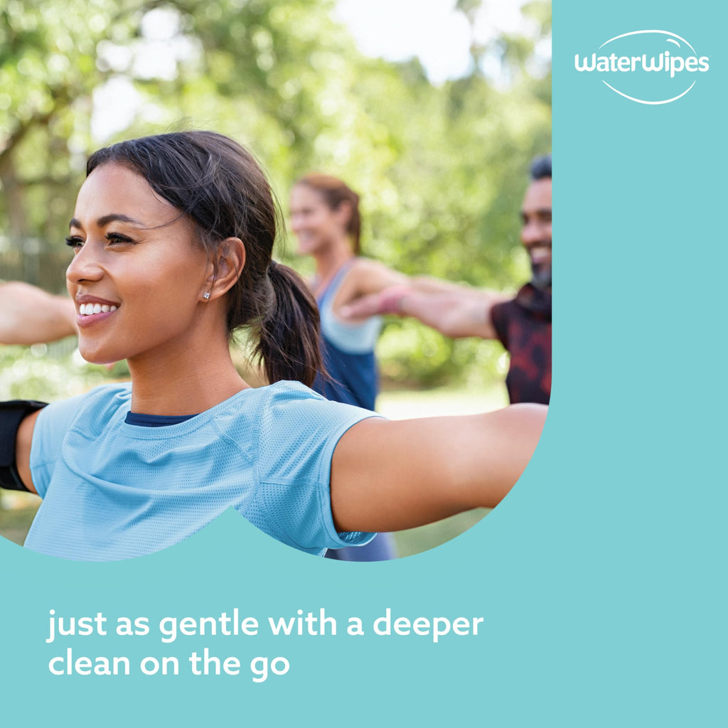 WaterWipes Sensitive+ On The Go Wipes, 224 Count (8 Packs), 3-In-1 Cleans, Cares, Protects, 99.9% Water, Unscented Wet Wipes