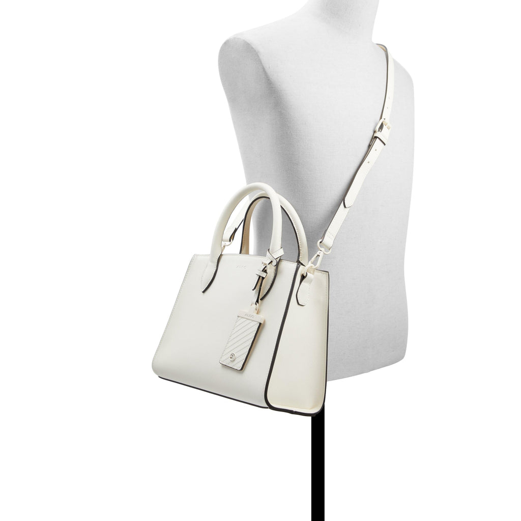 ALDO Women's Cadoanad Satchel Bag, White/Bone