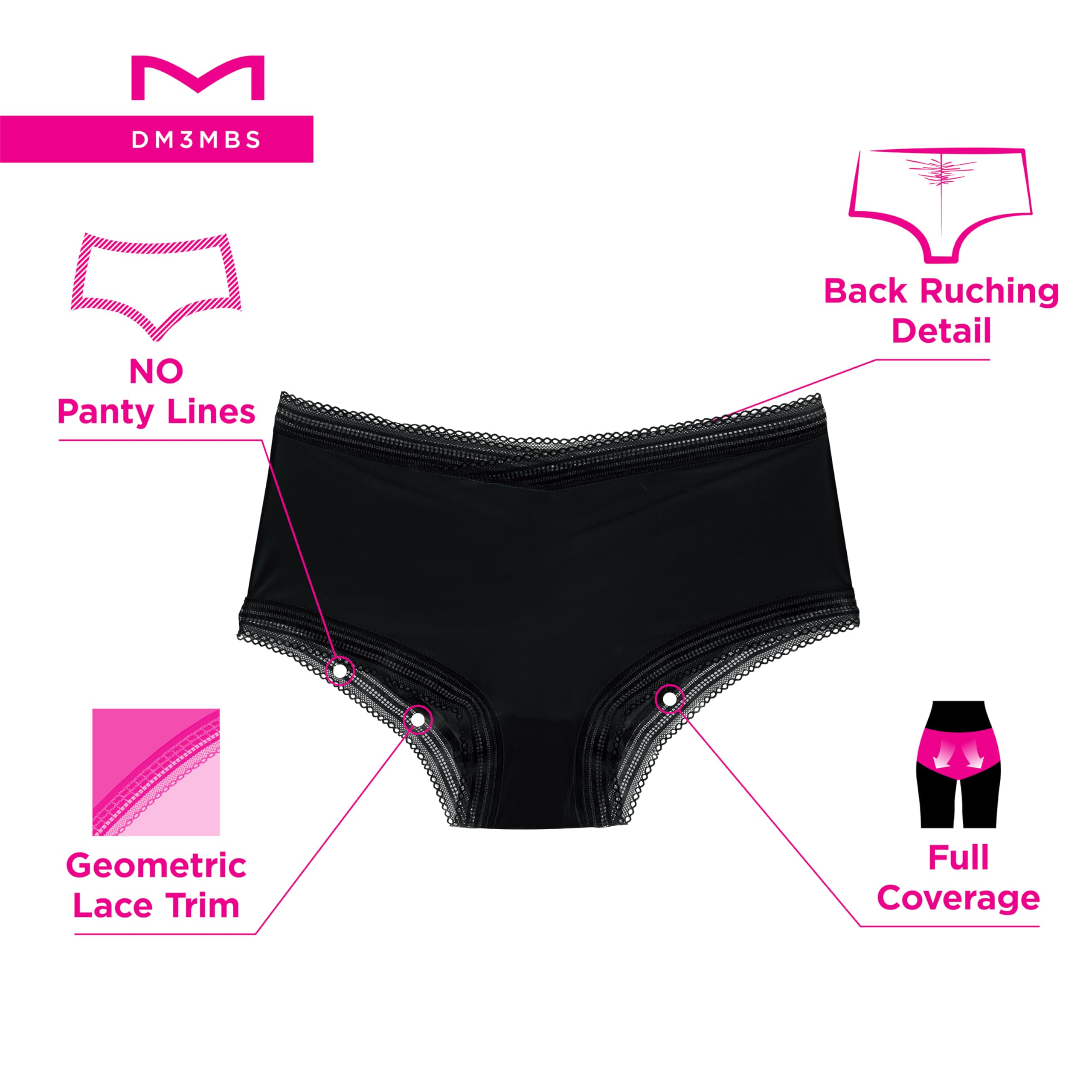 Maidenform Women's Microfiber Boyshort Underwear, Modern Full Coverage Boyshort Panty, 3-Pack