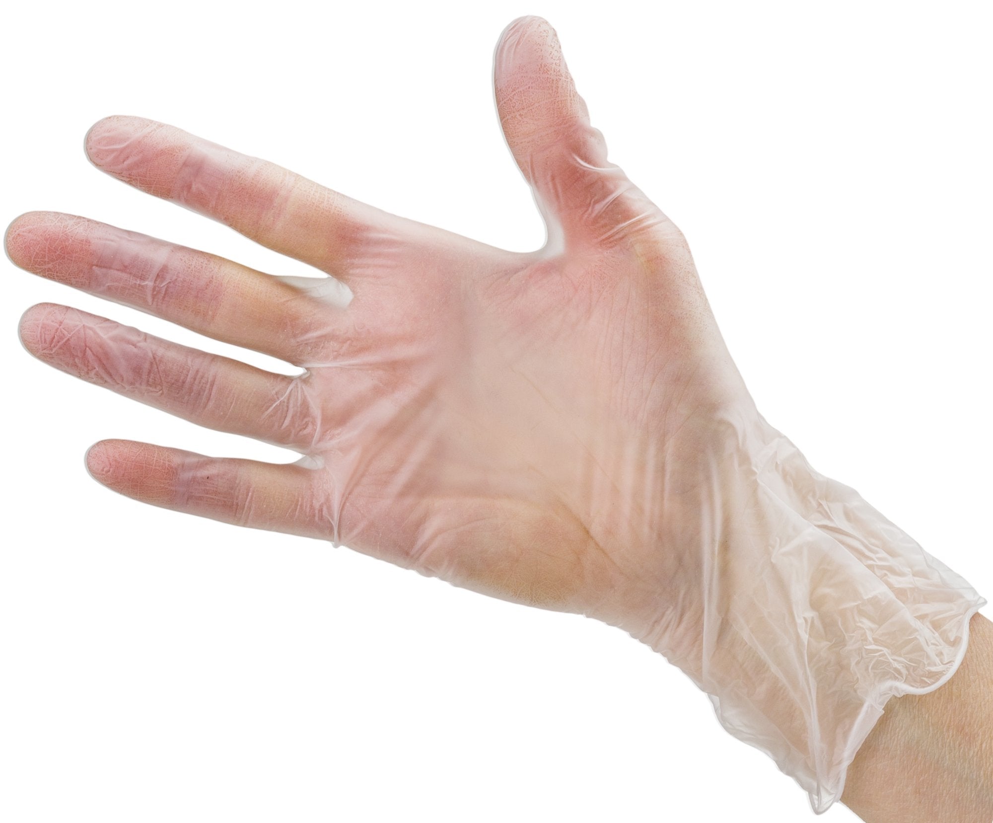 CARE PLUS Latex-Free Vinyl Gloves Clear Medium Size 100 Count | Heavy Duty, Non-Sterile, Powder-Free, Rubber | Food Prep, Kitchen & Cleaning Gloves, Ideal for Professional Use