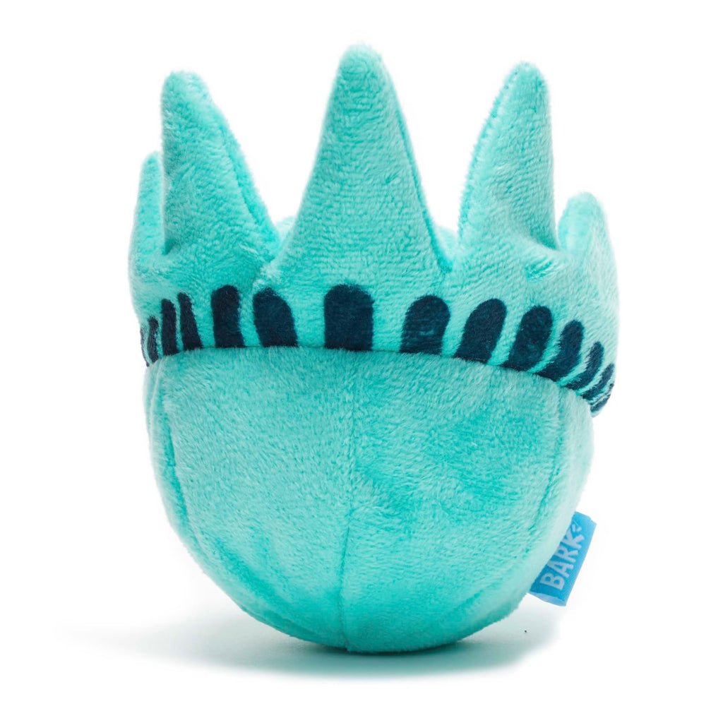 Barkbox Lady Liberty Ball Plush Dog Toy – 2-in-1 Squeaky and Crinkle Dog Toy with Plush Exterior and Textured Ball Core – Large Dog