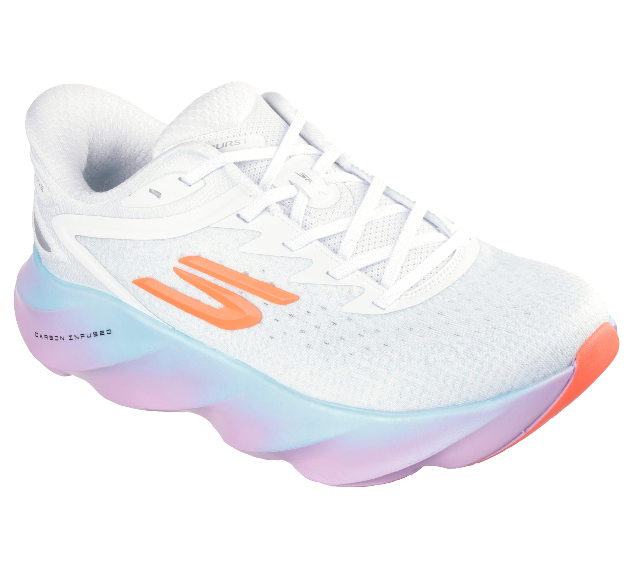 Skechers Women's Aero Burst Hands Free Slip-Ins Running Shoe, White/Multi, 11