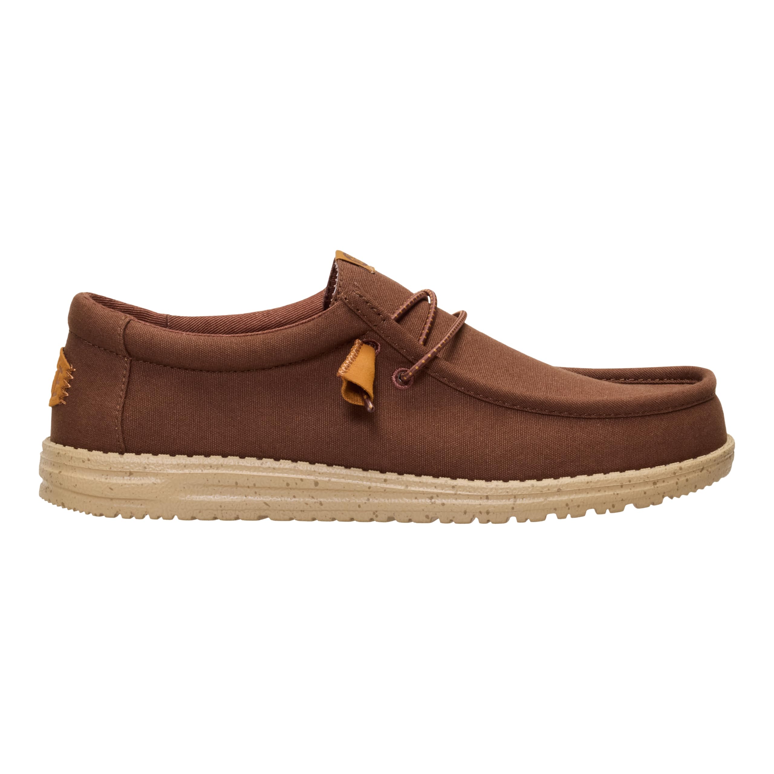 HEYDUDE Men's Wally Canvas Brown Size 11, Men’s Shoes, Slip-on Loafers, Comfortable & Light-Weight