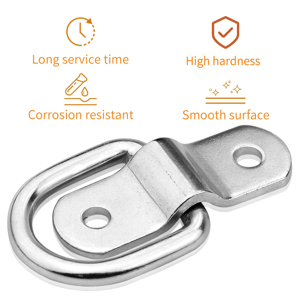 D-Ring Tie Downs Anchor1/4” Heavy Duty Surface Floor Mount Lashing Rings 2400 lbs Cargo Trailers Load-Bearing Hangers Bracket (Pack of 12)