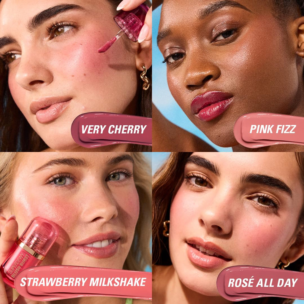 Revolution Beauty London, Superdewy Liquid Blush Burst, Buildable Color for Cheek, Serum Formula with Peptides & Hyaluronic Acid, Vegan & Cruelty-Free, Strawberry Milkshake Cool Pink, 0.14 oz