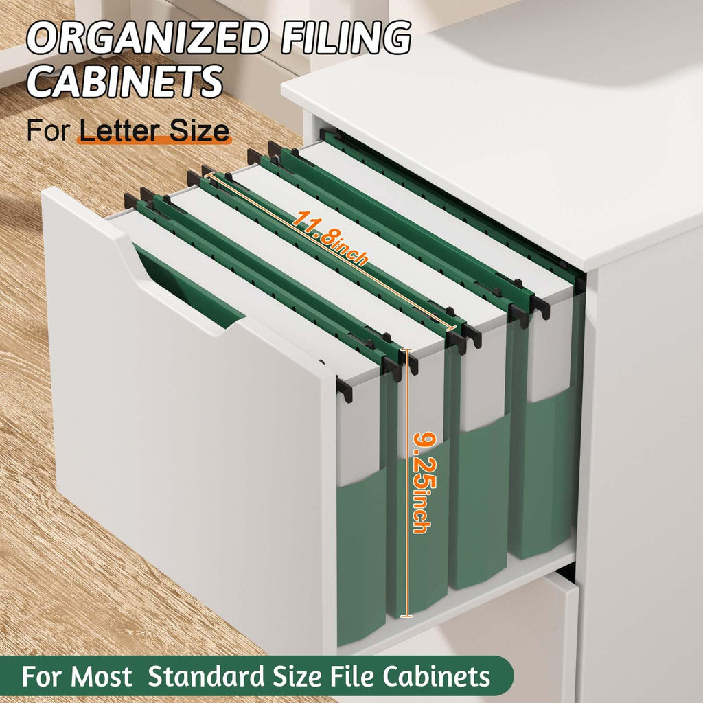 NORDUN Plastic Hanging File Folders Expandable,12 Pack Heavy Duty Hanging File Folder Letter Size,2 Inch Expansion Extra Capacity Folders,Adjustable Tabs,Green Hanging Folder Designed for Bulky Files