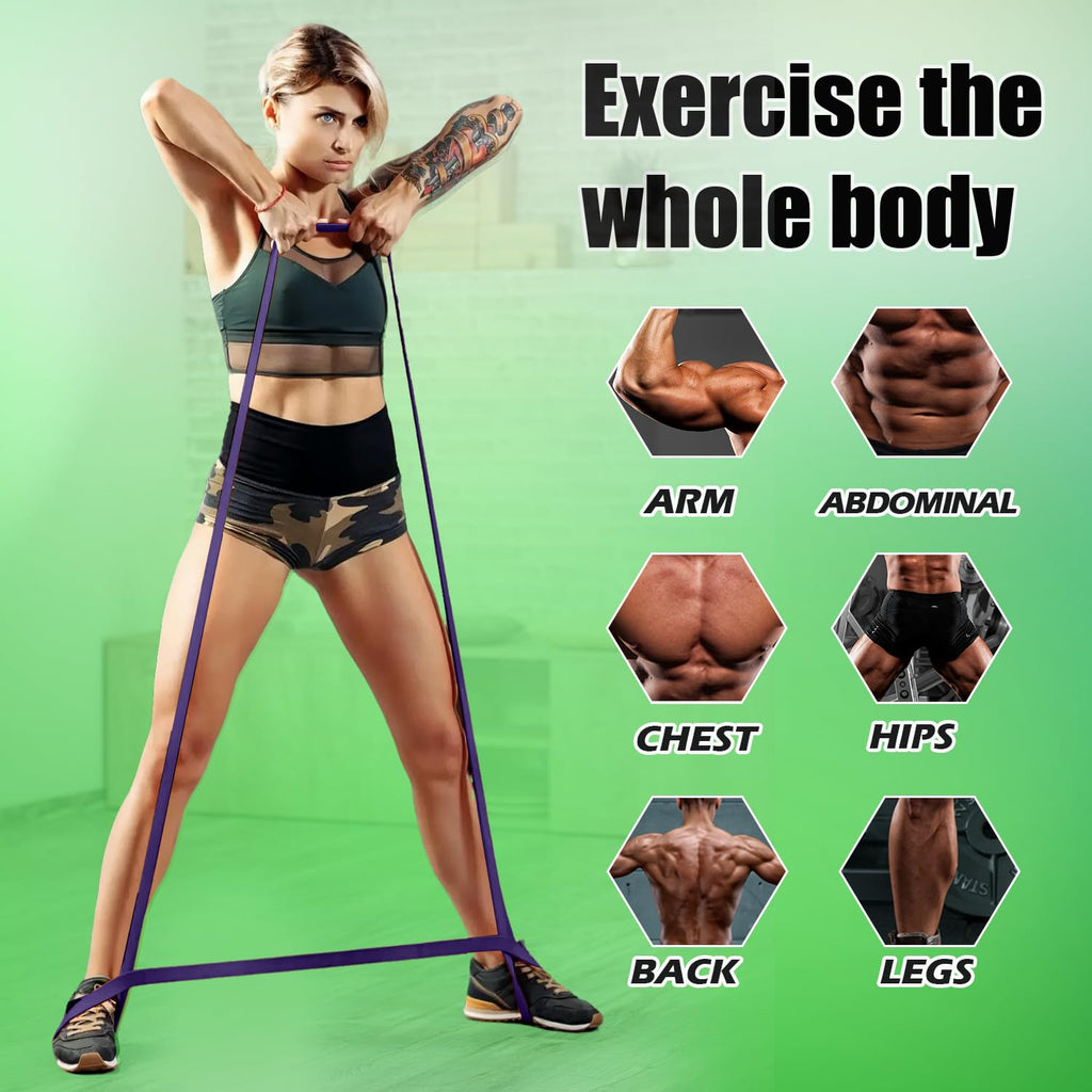 WHATAFIT Resistance Bands,Pull Up Assist Bands Set with Handles, Exercise & Workout Bands with Door Anchor for Men & Women – Home Fitness Equipment for Strength Training, Stretching