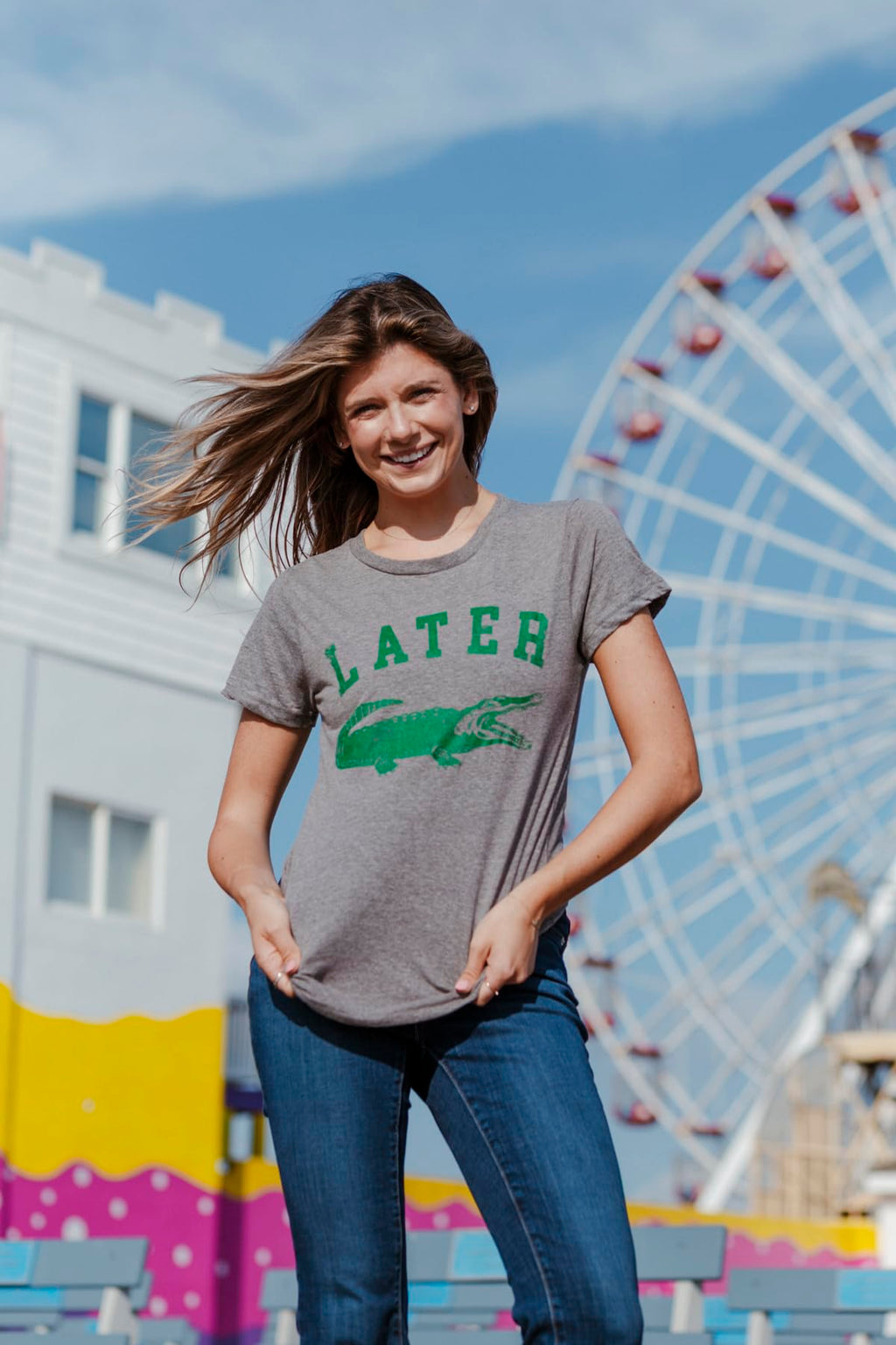 Womens Later Alligator T Shirt Funny Gator Joke Saying Tee for Ladies Funny T Shirts Sarcastic Tops for Women Cool Animal Top Women's Novelty Tees Dark Grey M