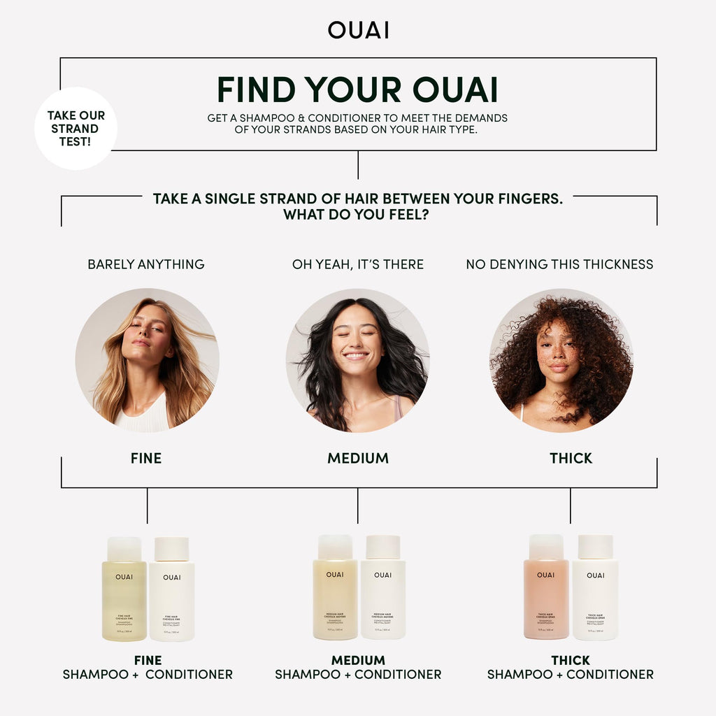 OUAI Fine to Medium Hair Treatment Mask - Lightweight Deep Conditioning Hair Mask with Shea Butter, Keratin & Panthenol - Helps Hydrate, Fight Frizz, Strengthen & Repair Damage (3.4 oz)