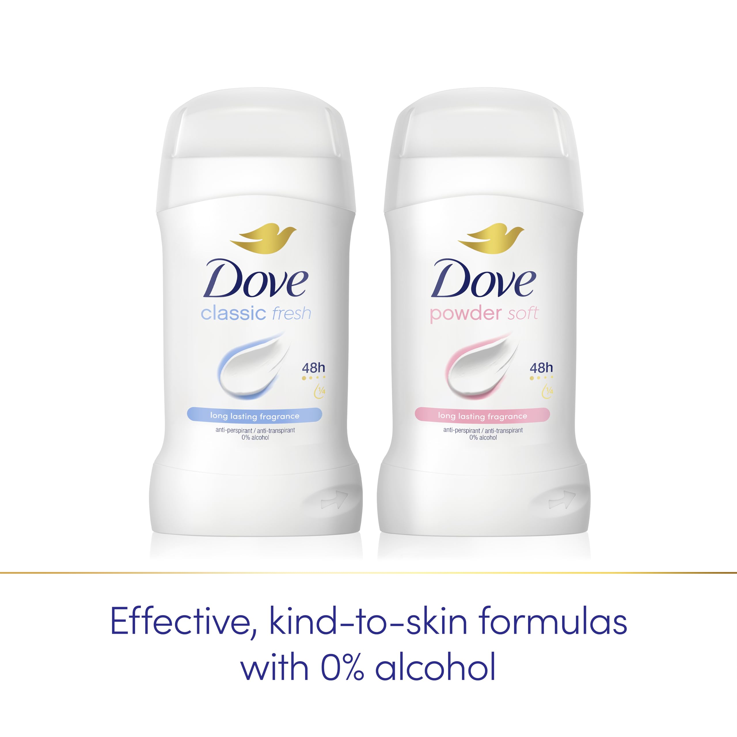 Dove Powder Soft Women's Antiperspirant Deodorant Cream Stick for 48 hour sweat protection and long-lasting fragrance with ¼ moisturising cream 50 ml