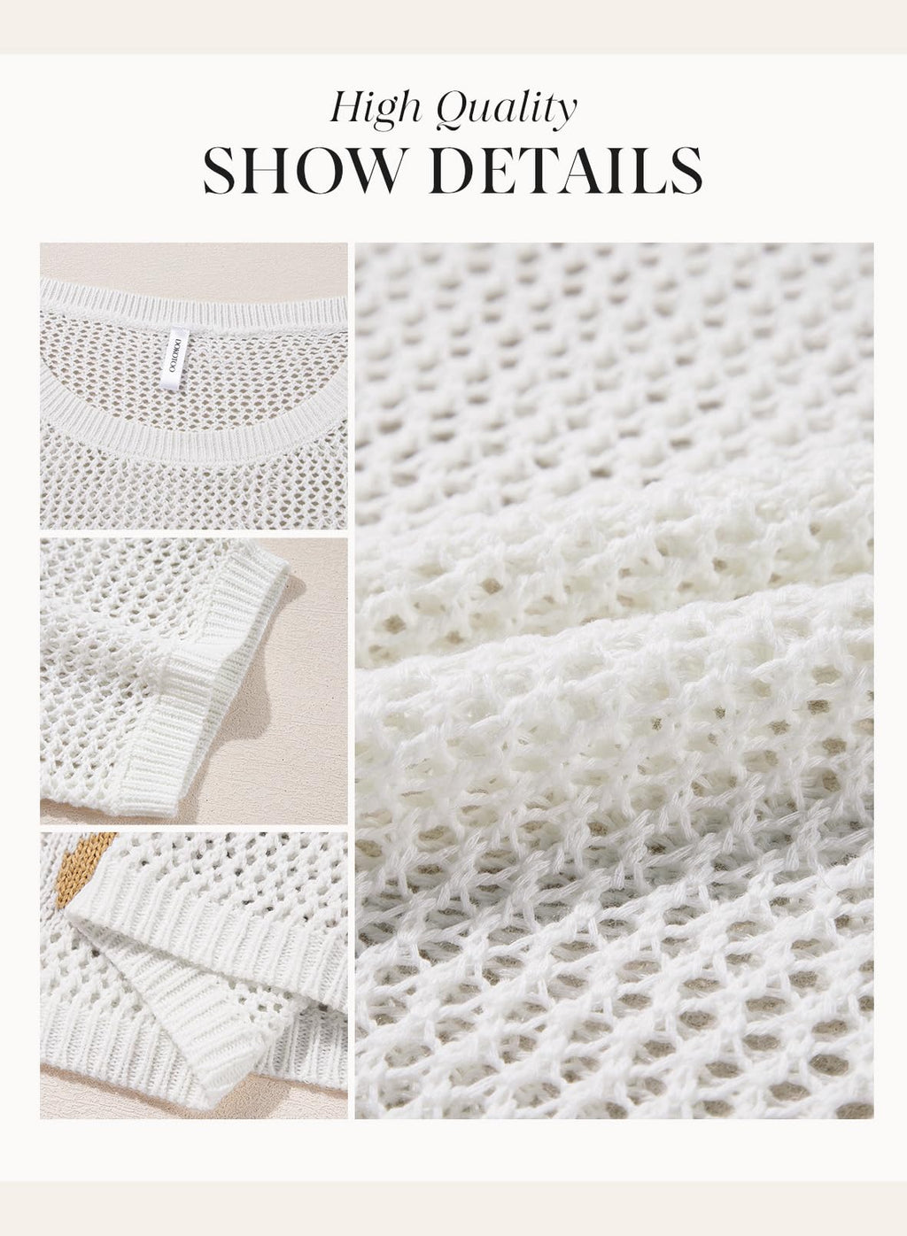 Dokotoo Womens 2026 Floral Summer Crochet Hollow Out Cute Tops Sweaters Tops Spring Off Shoulder Pullover Shirt Lightweight Knit Sweater Blouse Bathing for Women,White Large