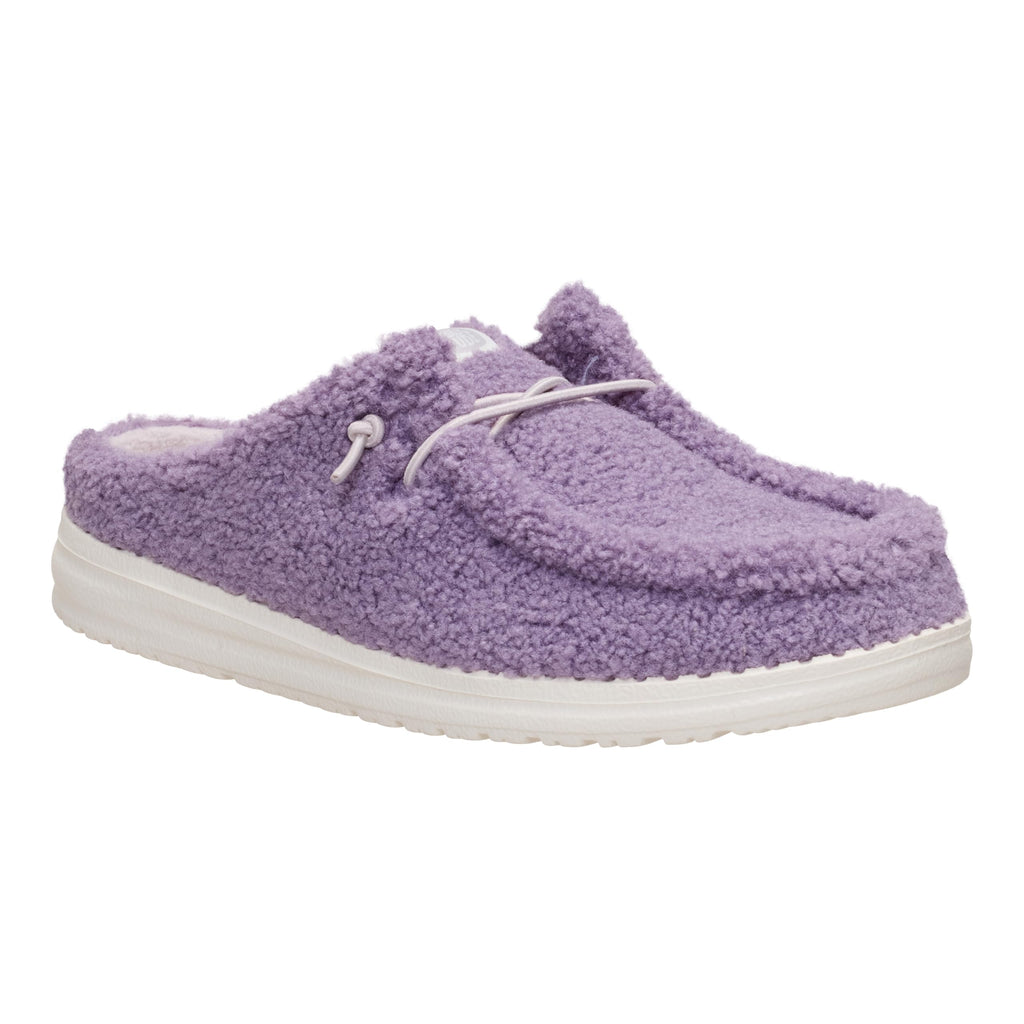 HEYDUDE Wendy Slip Sherpa Purple Ash Size 8, Women’s Shoes, Slip-on Mules, Comfortable & Light-Weight