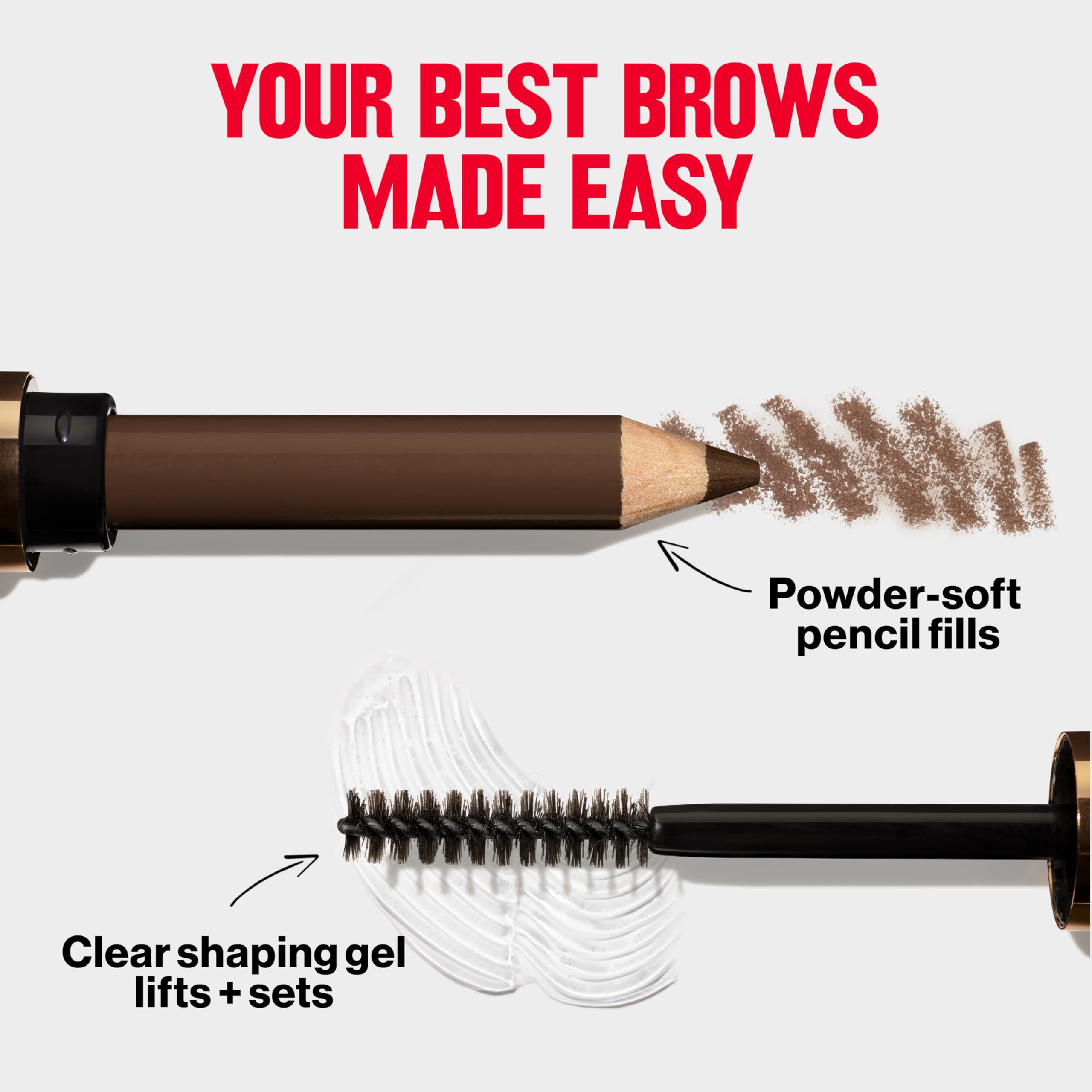 Revlon ColorStay Brow Fantasy, All In One Eyebrow Powder Pencil with Shaping Clear Gel, Gel Infused with Panthenol, Smudge-proof, 16HR Visibly Full Brows, 002 Soft Brown