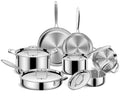 EWFEN Pots and Pans Set, 3 Ply 11 Piece Stainless Steel Cookware Set, Oven Dishwasher Safe | Induction Compatible Frying Pans, Saucepans, Saute Pan & Stock Pot, PFOA Free Kitchen Skillet