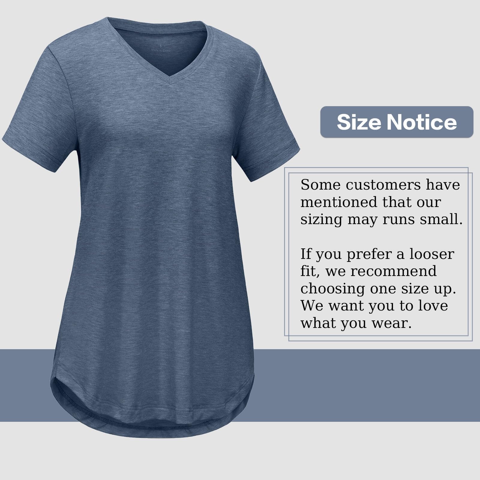 VILIGO 4 Pack V Neck T Shirts for Women Short Sleeve Shirts Basic Casual Tees Loose Fit Plus Size Tops Plain Summer Clothes, Black/Beige/Navy/Mauve 2XL