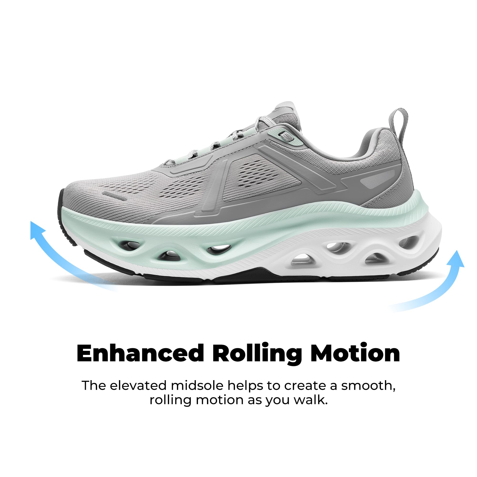 NORTIV 8 Men's Comfortable Walking Shoes MovePropel Athletic Breathable Gym Workout Tennis Jogging Cross Training Non Slip Fashion Running Sneakers,Size 10.5,Grey,SNWS247M