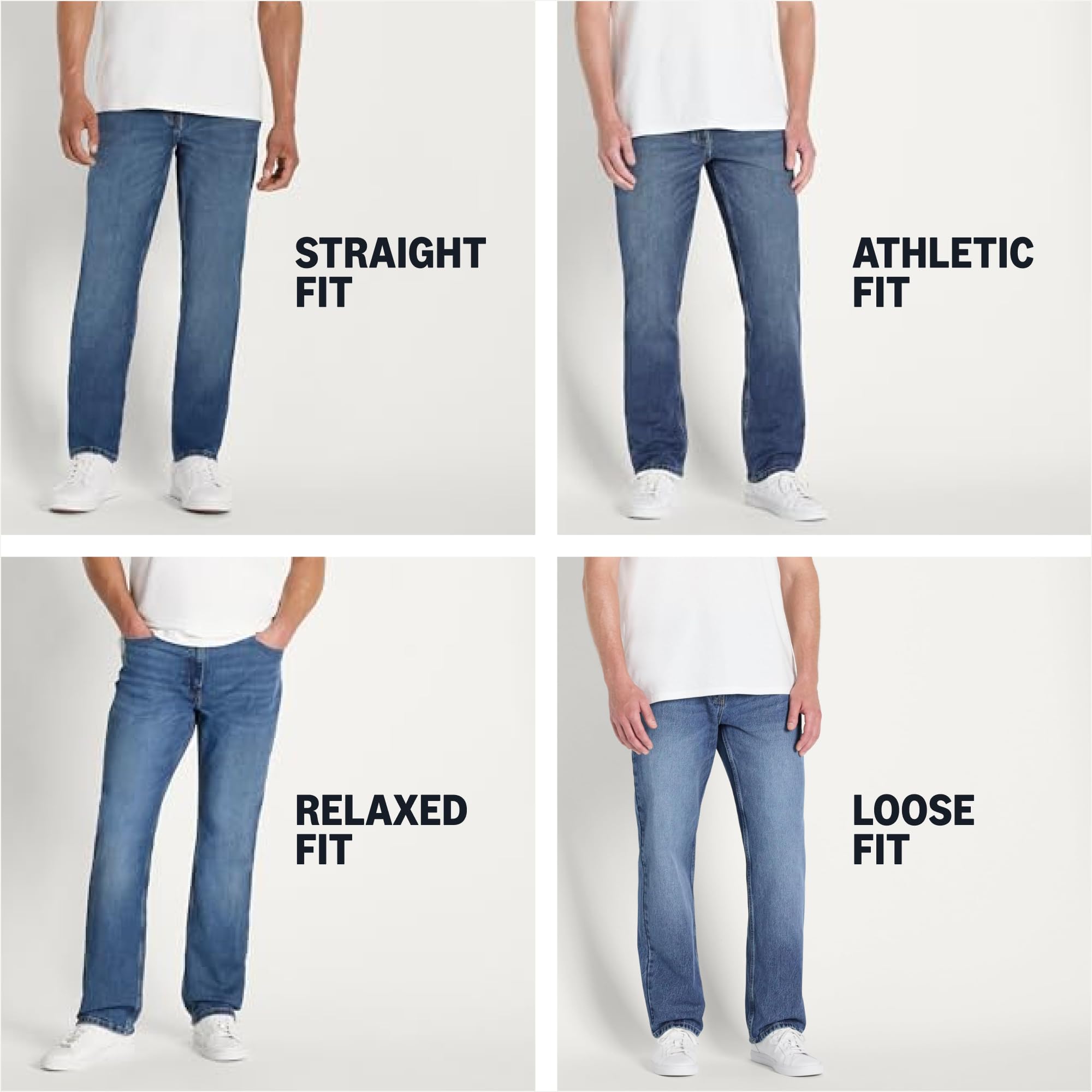 Amazon Essentials Men's Low Stretch Straight-Fit Jeans, Tinted Medium Blue, 42W x 32L