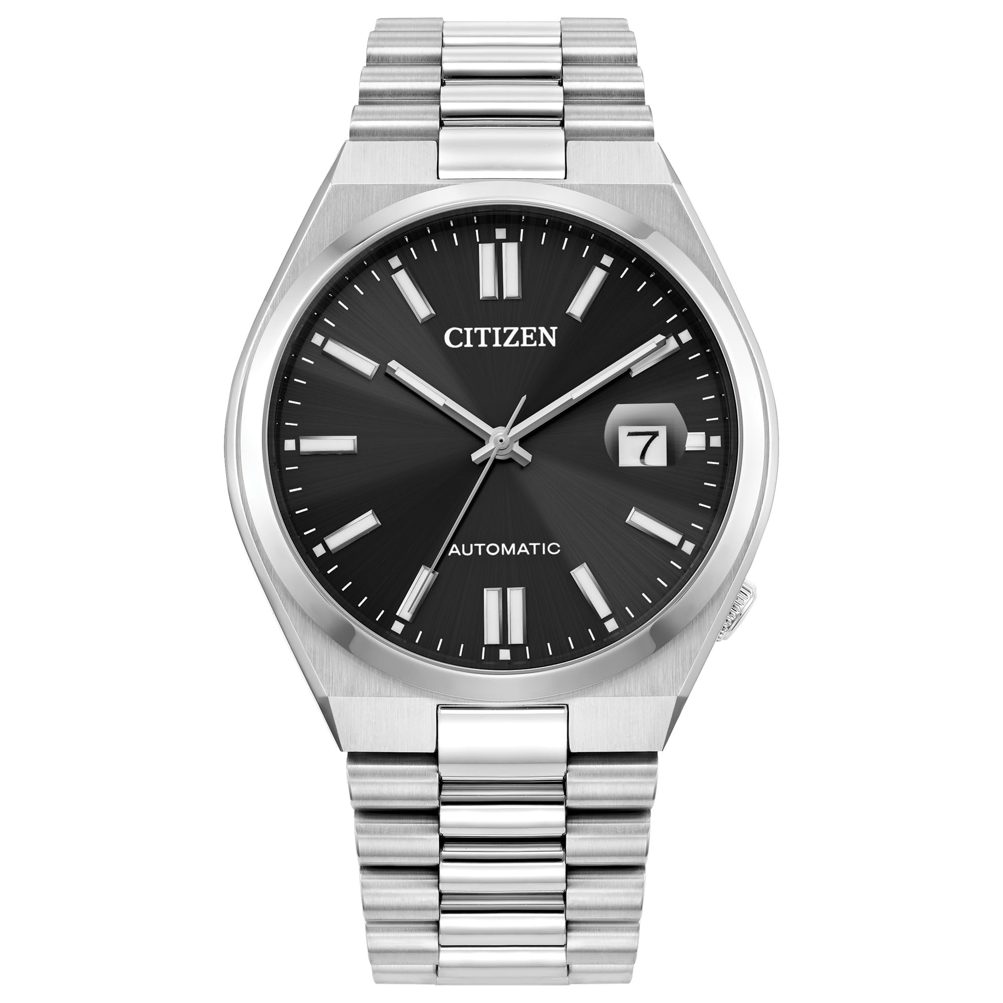 Citizen Men's Automatic Tsuyosa Sport Luxury Watch, Silver-Tone Stainless Steel, Black Dial, 3 Hand with Date, 42 Hour Power Reserve (Model:NJ0150-56E)
