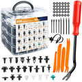 GOOACC 845Pcs Car Push Retainer Clips Auto Fasteners Assortment 24 Most Popular Sizes Nylon Bumper Fender Rivets with 10 Cable Ties and Fasteners Remover for GM Ford Lexus Honda Chrysler Mazda