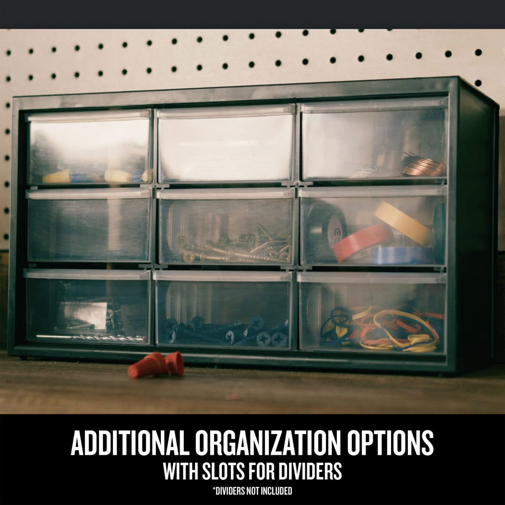 CRAFTSMAN Plastic Storage Organizer Bin System, 9 Compartment, Modular, Home Office (‎CMST40709)
