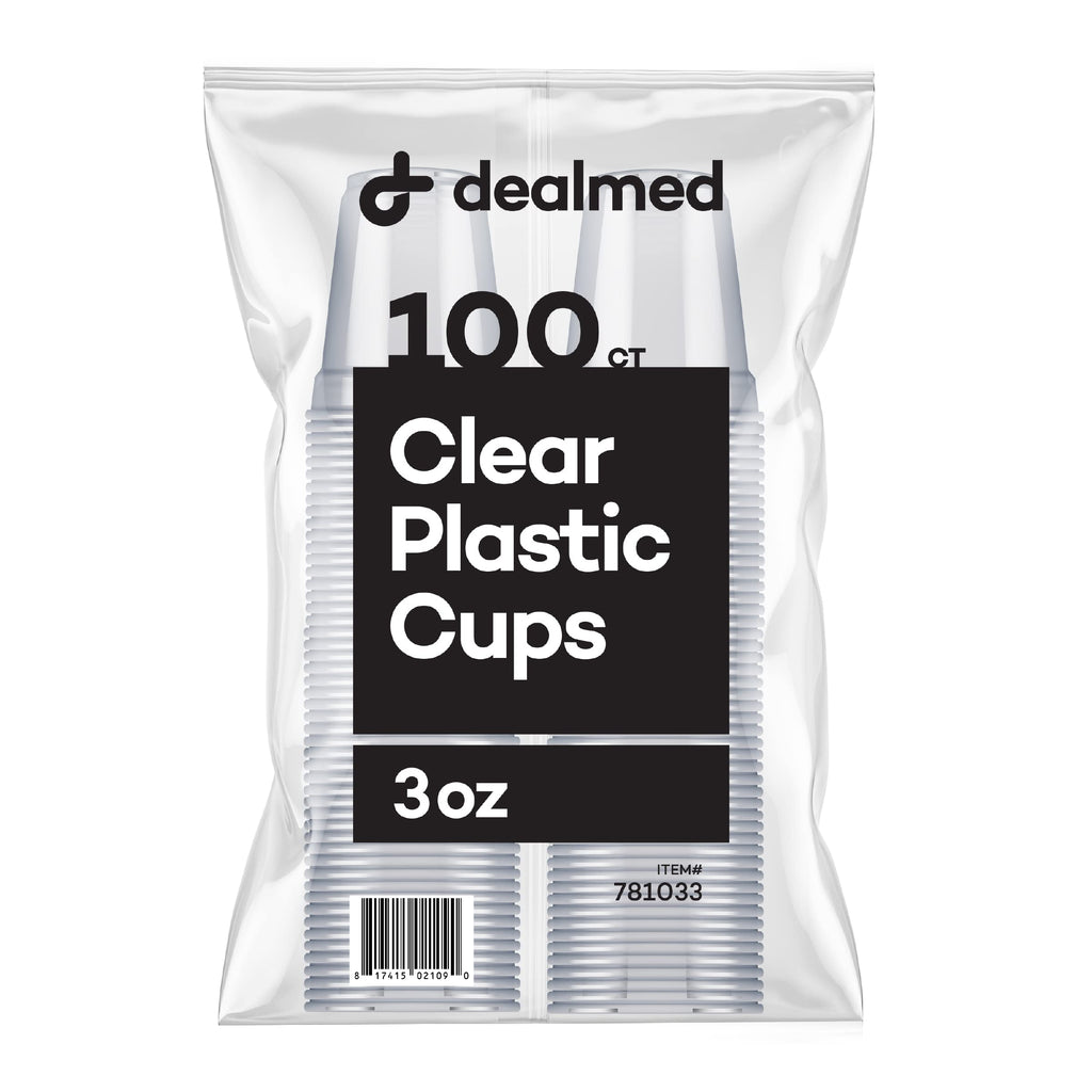 Dealmed Professional 3 oz. Disposable Plastic Cups - 100% Recyclable for Healthcare, Dental, Veterinary & Food Service Use (Pack of 100)