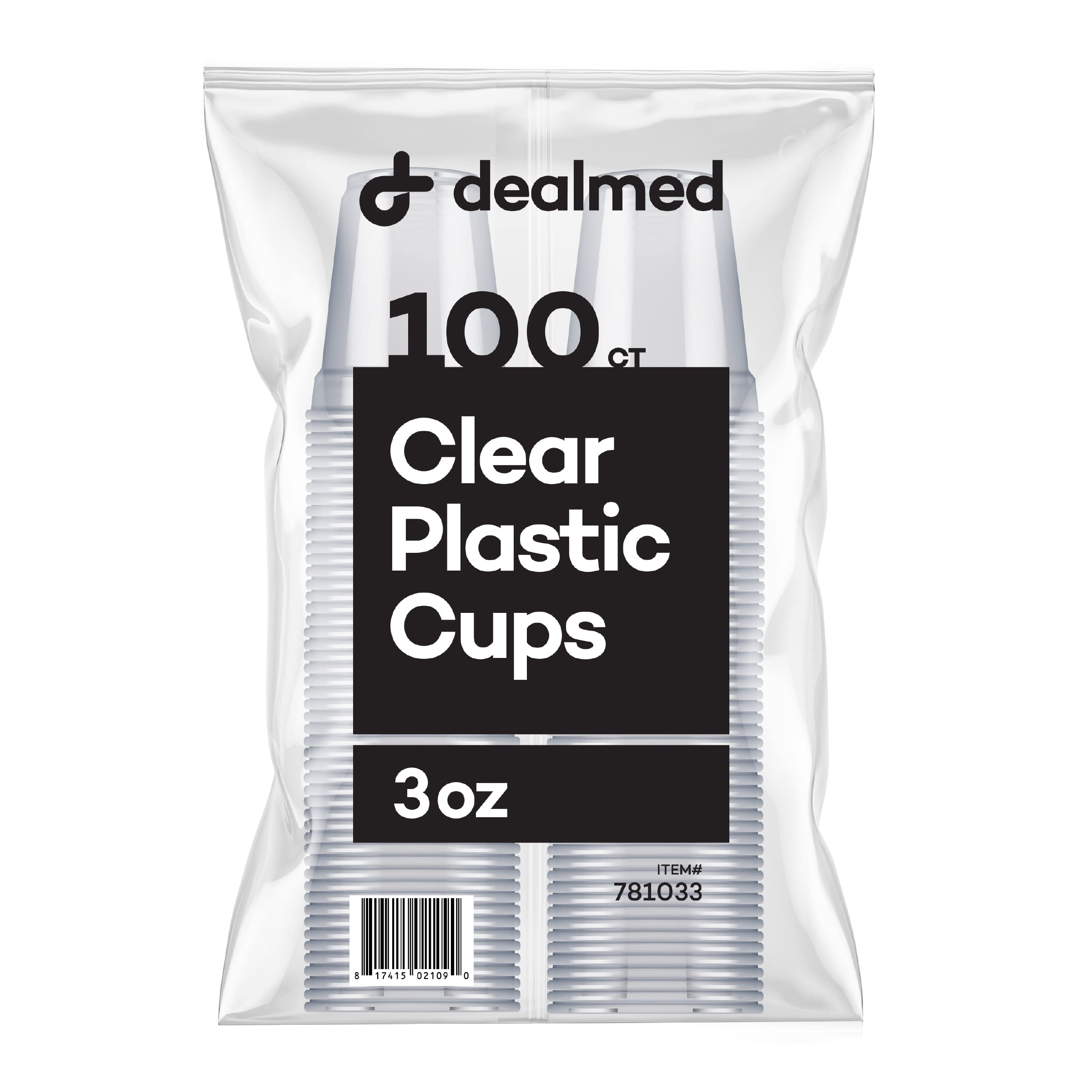 Dealmed Professional 3 oz. Disposable Plastic Cups - 100% Recyclable for Healthcare, Dental, Veterinary & Food Service Use (Pack of 100)