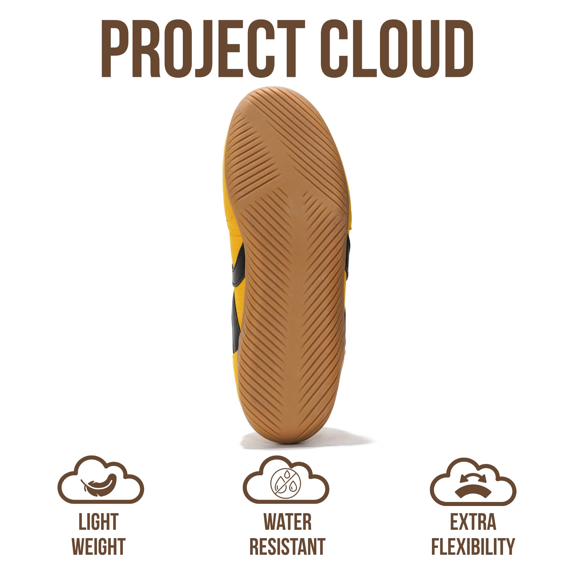 Project Cloud Barefoot Shoes Women – Memory Foam Lace-Up Womens Sneakers – Lightweight & Non Slip Womens Shoes Casual – All-Day Women's Fashion Sneakers for 2026 (Goal, YEL, 7) Yellow
