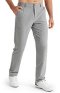 Libin Mens Golf Pants Stretch Work Dress Pants 30" Quick Dry Lightweight Business Casual Pant for Men Comfy Water Resistant, Light Grey, 34W x 30L