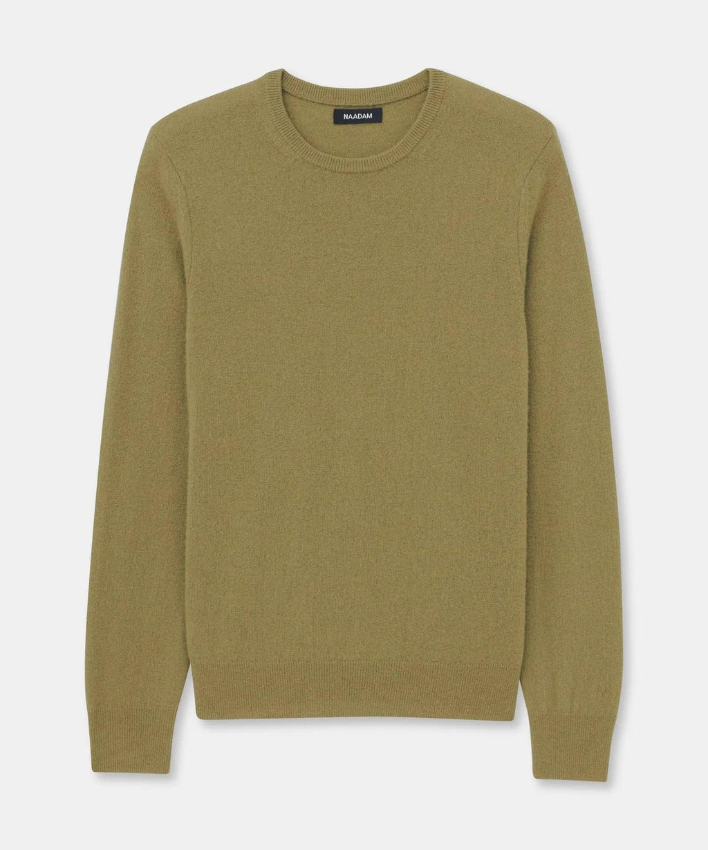 NAADAM Men's The Original Cashmere Crewneck Sweater, Army Green, XL