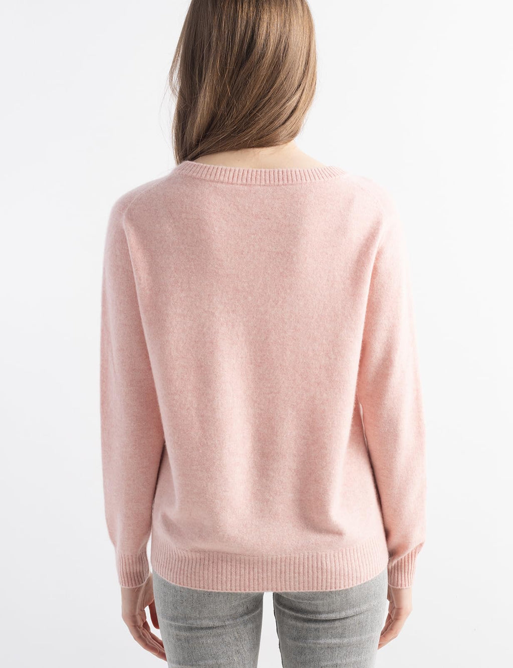 Chanyarn Women's 100% Pure Cashmere Cardigan Crew Neck Long Sleeve 2025 Fall Winter Warm Soft Knit Cardigan Sweater (Pink17176,M)