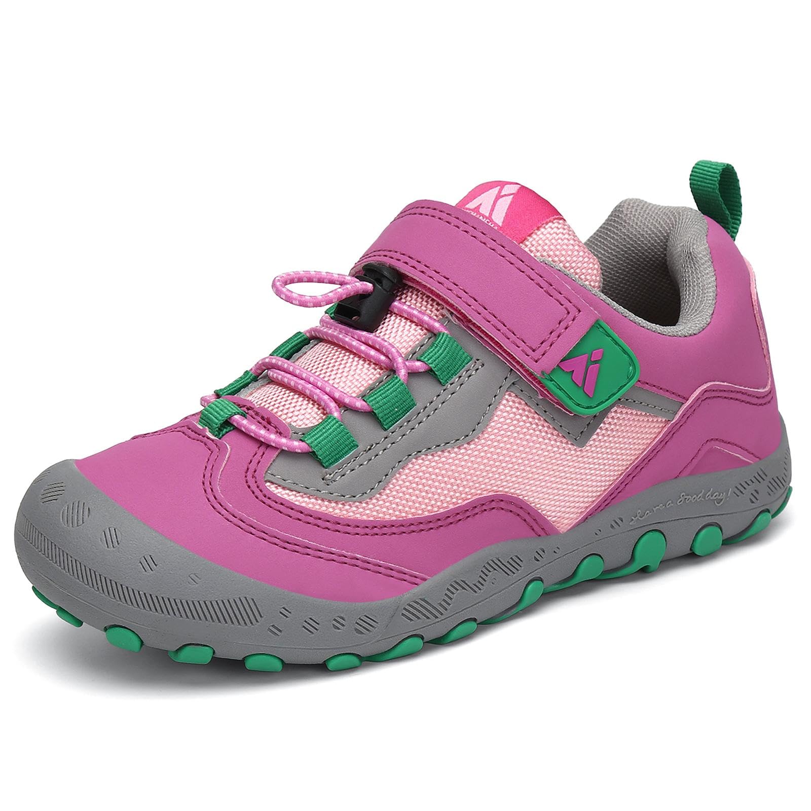Mishansha Kids Hiking Shoes Girls Boys Toddler Outdoor Sneakers Anti-Collision Trail Running Shoe for Trekking Walking Climbing Pink Size 3.5 Little Kid