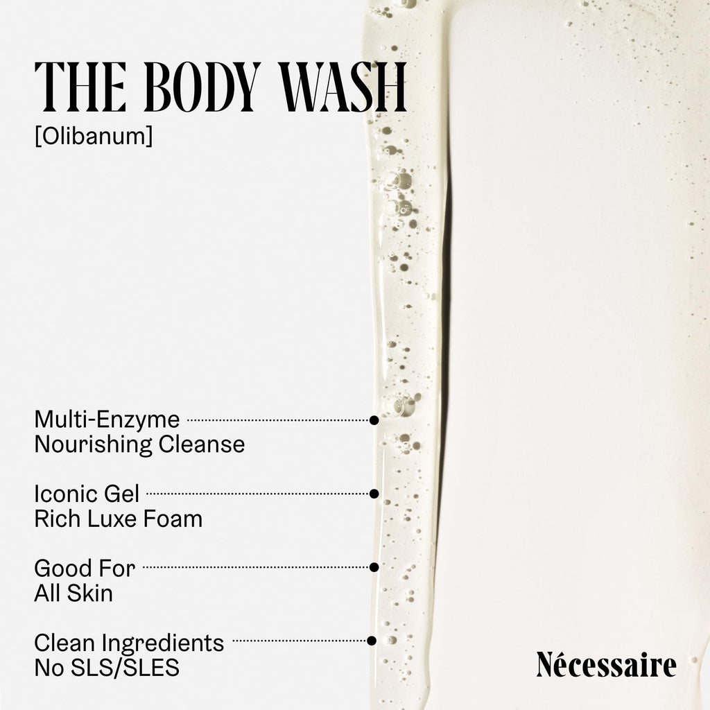 Nécessaire The Body Wash Olibanum - Multi-Oil Shower Gel Body Wash for Women + Men. Non-Comedogenic + Hypoallergenic for Sensitive Skin with Niacinamide. 500ml/16.9 fl oz