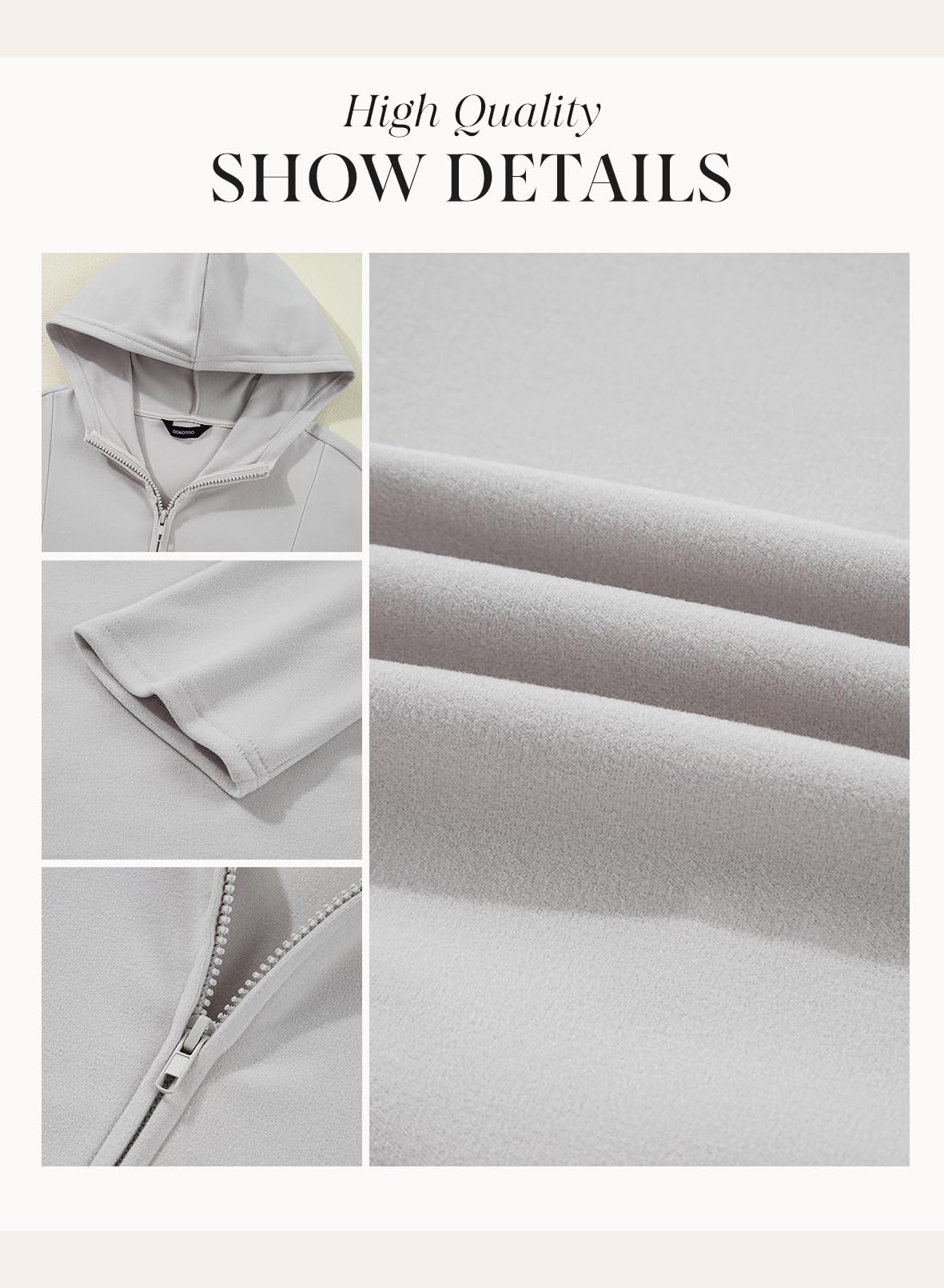 Dokotoo Sweatshirt for Women Long Sleeve Half Zip Womens Hoodies Fleece Early Fall Fashion Outfits Workout Sweatshirts Winter Jackets Warm Oversized Casual Hooded Tops Clothes 2025 Grey Medium