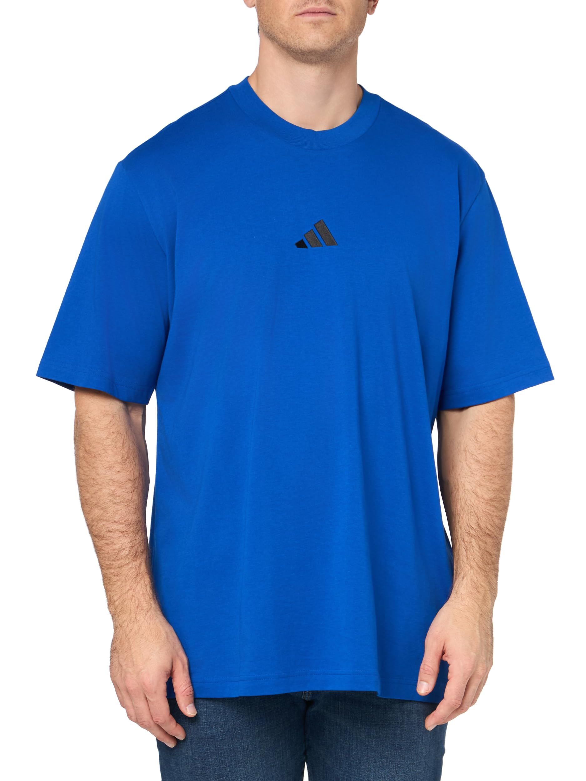 Adidas Men's Essentials Small Logo Sportswear T-Shirt, Team Royal Blue/Black, X-Large
