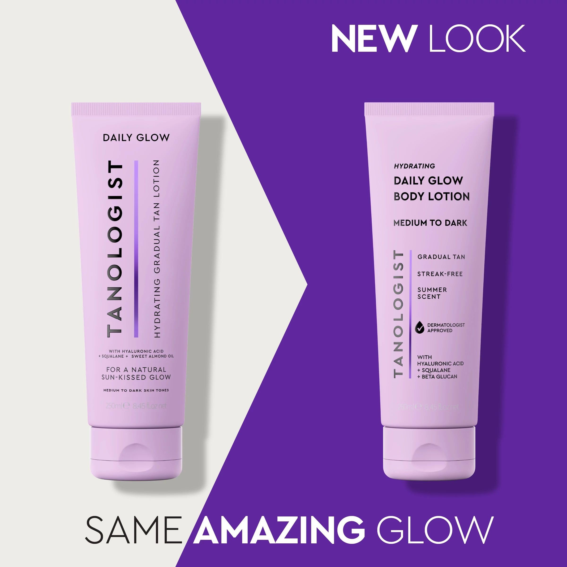 Tanologist Hydrating Daily Glow Body Lotion- Medium/Dark, Buildable & Transfer-Proof Gradual Self Tanner, Summer Fragrance, Natural Not Orange, Lasts 7 Days, Vegan Clean Formula, 8.45 fl oz