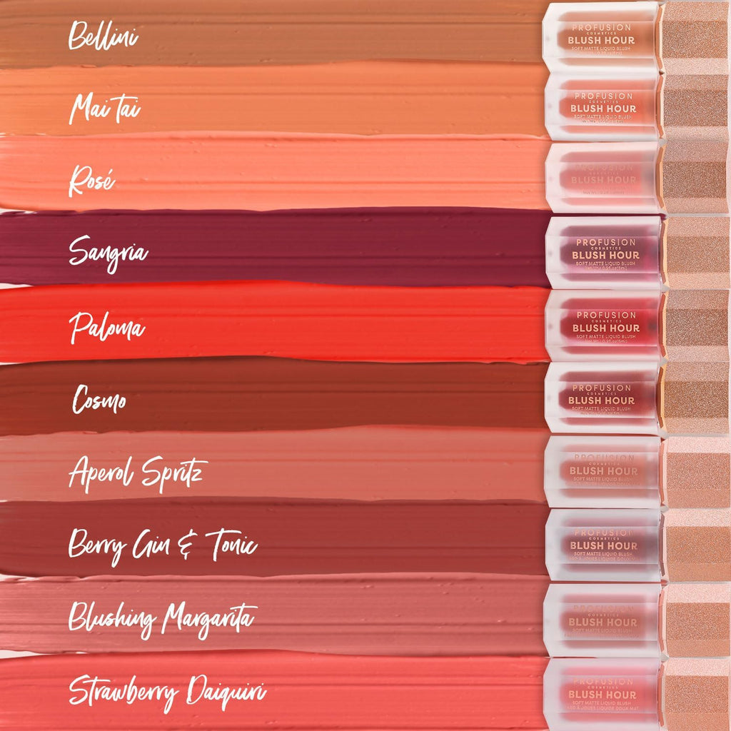 Profusion Cosmetics Blush Hour Lightweight and Long Wearing Soft Matte Cream Blush, Buildable, Natural Finish, Radiant Glow (Sangria)
