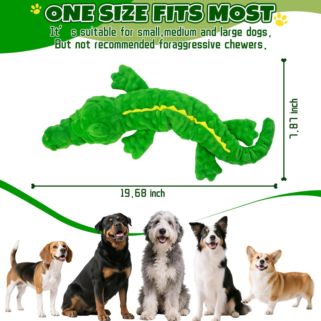 LSSYYQQ Dog Toys,Interactive Stuffed Squeaky Animal Crinkle Plush Toy for Small, Middle, Large Dogs, Interactive Dog Toy to Keep Them Busy,Large Dog Toys for Tug of War Game,Crocodile