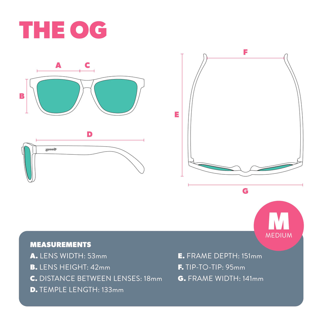 goodr Mick & Keith's Midnight Ramble Polarized Sunglasses for Men & Women, Medium Sized (OG), Black Solid Frame with Blue Mirrored Reflective Lenses, UV400 Protection, No Slip, No Bounce