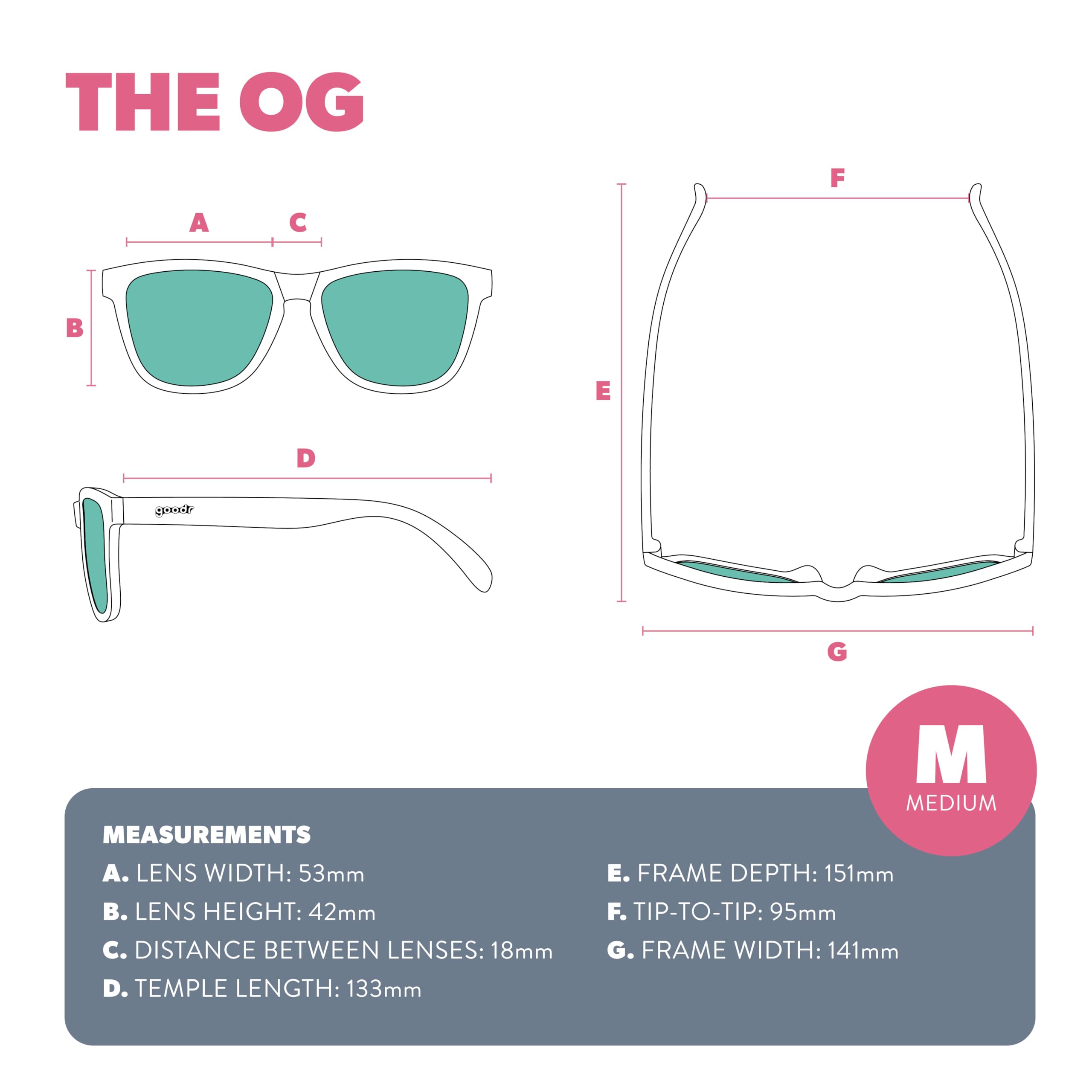 goodr Mick & Keith's Midnight Ramble Polarized Sunglasses for Men & Women, Medium Sized (OG), Black Solid Frame with Blue Mirrored Reflective Lenses, UV400 Protection, No Slip, No Bounce