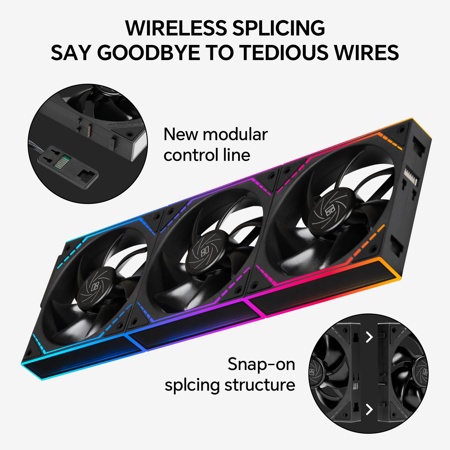 Thermalright TL-M12Q X3 120mm PC Case Fans, 2000RPM High Airflow, ARGB Daisy-Chain, Infinity-Mirror Lighting, 3-Pack