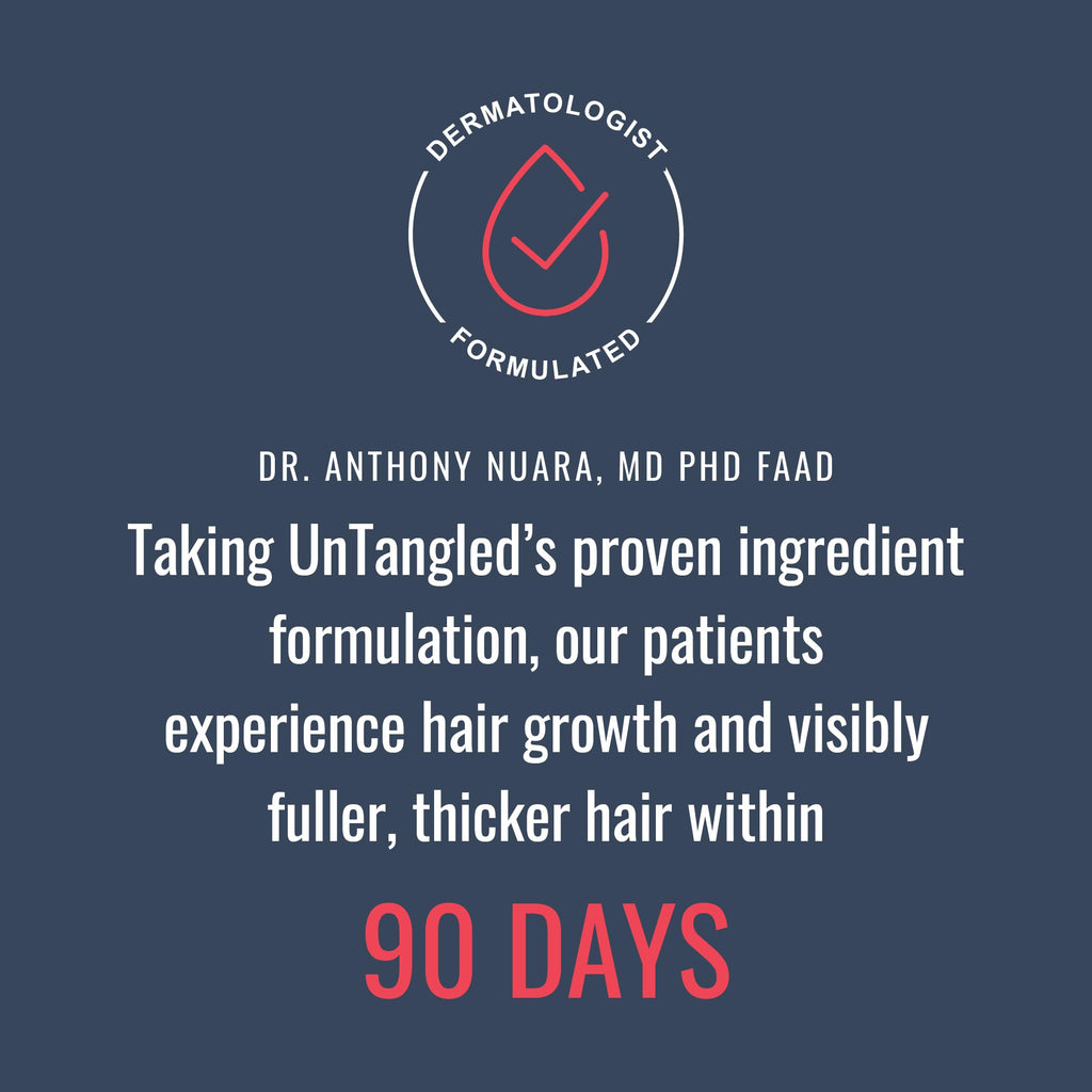 Foundation Skincare UnTangled Hair Vitamins (60-day supply) - Collagen & Biotin Supplement for Women & Men, Visibly Thicker, Faster Hair Growth