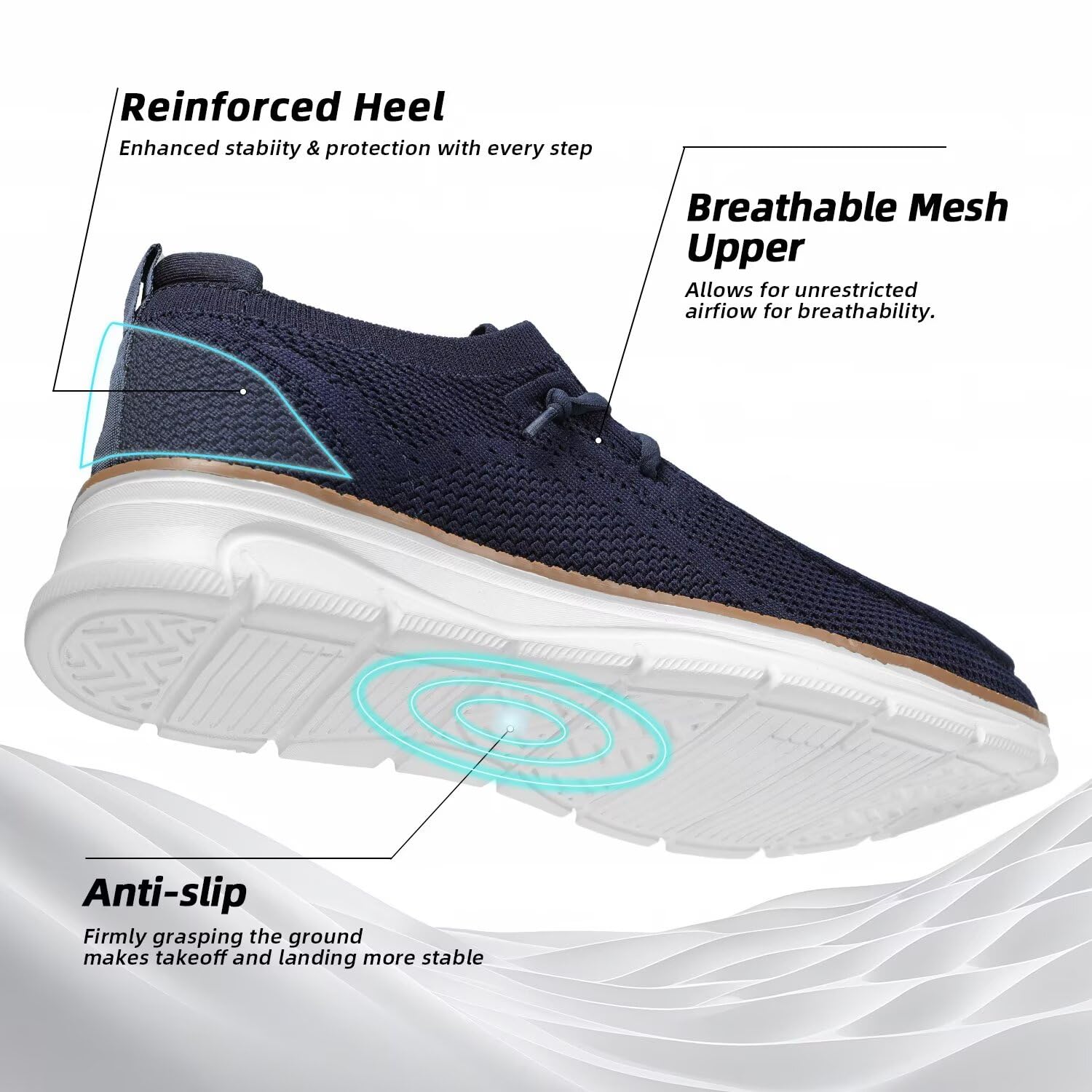 Mens Slip-on Loafers Comfortable Boat Shoes Casual Walking Sneakers Mesh Business Oxfords Work Lightweight Soft Sole