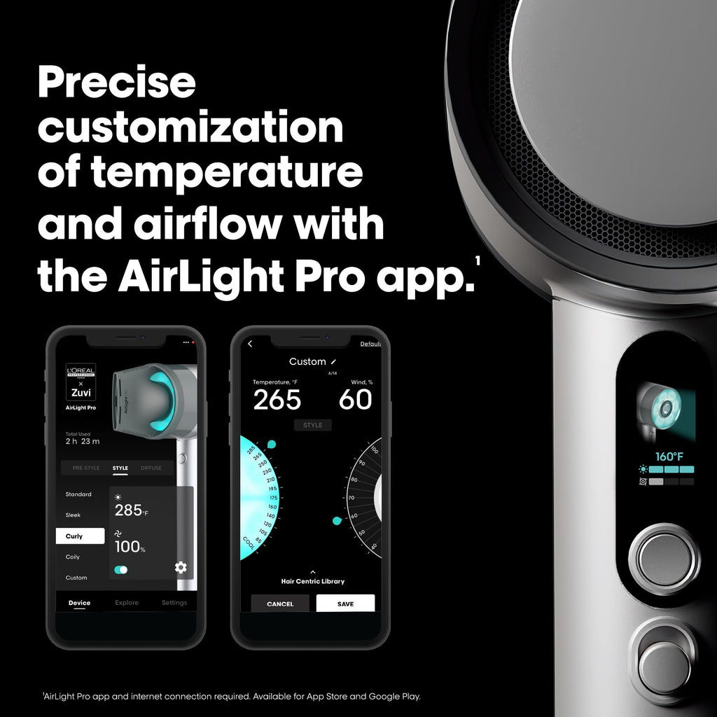 AirLight Pro Hair Dryer - Augmented with Infrared Light, Tested on All Hair Types, Fast Drying Without Damage