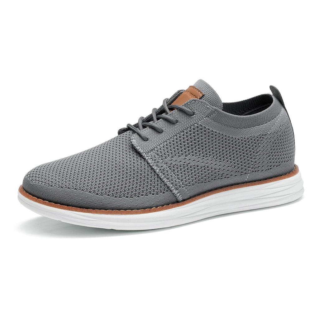 Bruno Marc Men's KnitFlex Breeze Mesh Sneakers Oxfords Lace-Up Lightweight Casual Walking Shoes,Size 10.5,Dark Grey,GRAND-01