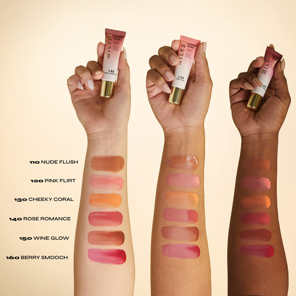 Milani Cheek Kiss Liquid Blush Makeup, Lightweight, Blendable & Buildable for Radiant Flushed Cheeks, Skin-Loving Formula - Pink Flirt